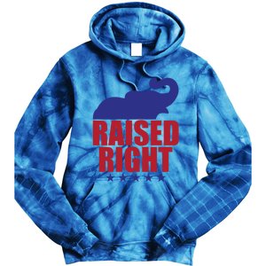 Raised Right Donald Trump Supporter Republican Elephant Gift Tie Dye Hoodie