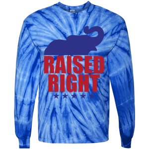 Raised Right Donald Trump Supporter Republican Elephant Gift Tie-Dye Long Sleeve Shirt