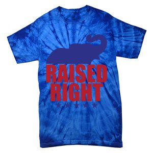 Raised Right Donald Trump Supporter Republican Elephant Gift Tie-Dye T-Shirt