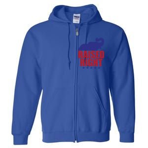 Raised Right Donald Trump Supporter Republican Elephant Gift Full Zip Hoodie