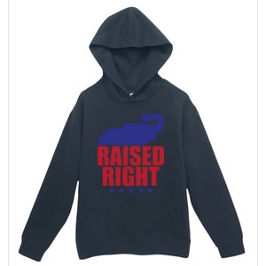 Raised Right Donald Trump Supporter Republican Elephant Gift Urban Pullover Hoodie