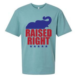 Raised Right Donald Trump Supporter Republican Elephant Gift Sueded Cloud Jersey T-Shirt