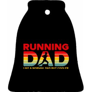 Retro Running Dad Apparel Funny Marathon Ceramic Bell Ornament