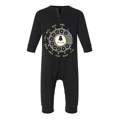 Retro Rotary Dial Infant Fleece One Piece