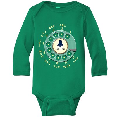 Retro Rotary Dial Baby Long Sleeve Bodysuit