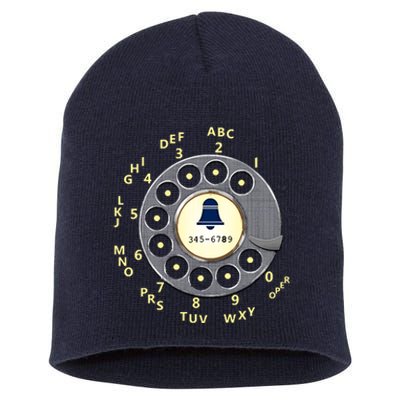 Retro Rotary Dial Short Acrylic Beanie