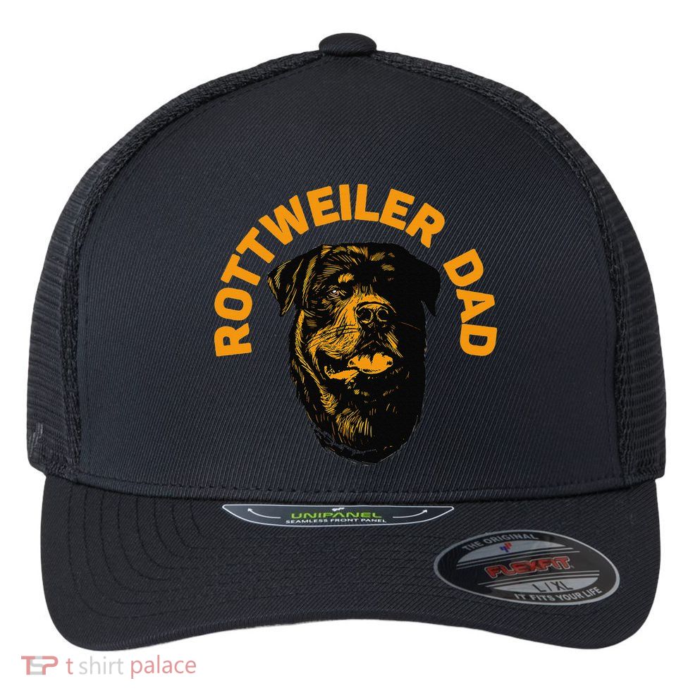 Rottweiler Rottie Dad Daddy Father Funny Flexfit Unipanel Trucker Cap