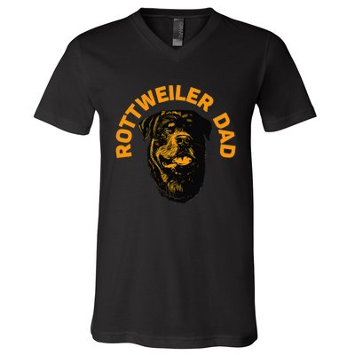 Rottweiler Rottie Dad Daddy Father Funny V-Neck T-Shirt