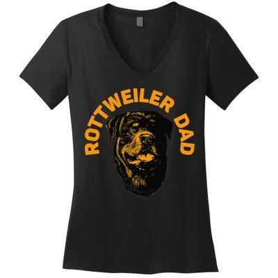 Rottweiler Rottie Dad Daddy Father Funny Women's V-Neck T-Shirt