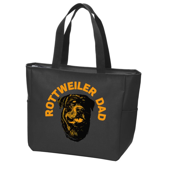 Rottweiler Rottie Dad Daddy Father Funny Zip Tote Bag