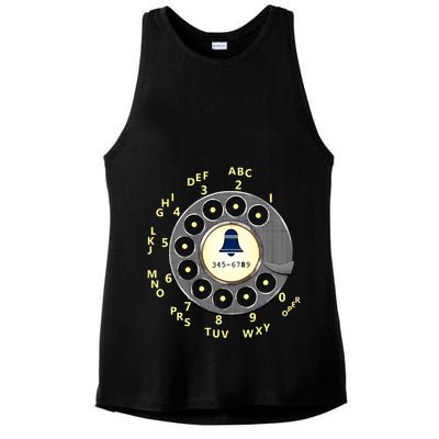 Retro Rotary Dial Ladies PosiCharge Tri-Blend Wicking Tank
