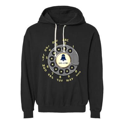 Retro Rotary Dial Garment-Dyed Fleece Hoodie