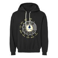 Retro Rotary Dial Garment-Dyed Fleece Hoodie