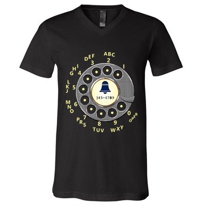 Retro Rotary Dial V-Neck T-Shirt