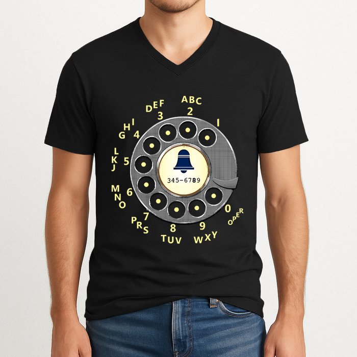 Retro Rotary Dial V-Neck T-Shirt