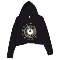Retro Rotary Dial Crop Fleece Hoodie