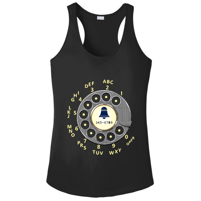 Retro Rotary Dial Ladies PosiCharge Competitor Racerback Tank