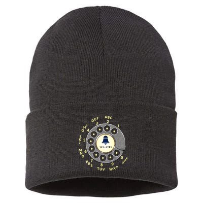 Retro Rotary Dial Sustainable Knit Beanie