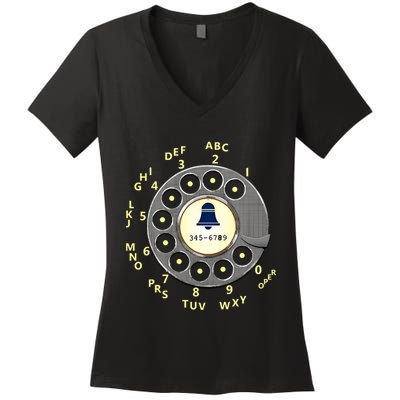 Retro Rotary Dial Women's V-Neck T-Shirt