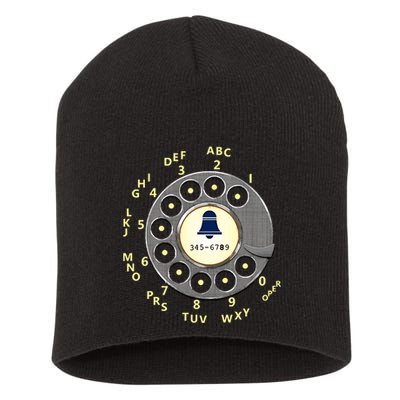 Retro Rotary Dial Short Acrylic Beanie