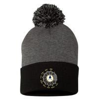 Retro Rotary Dial Pom Pom 12in Knit Beanie