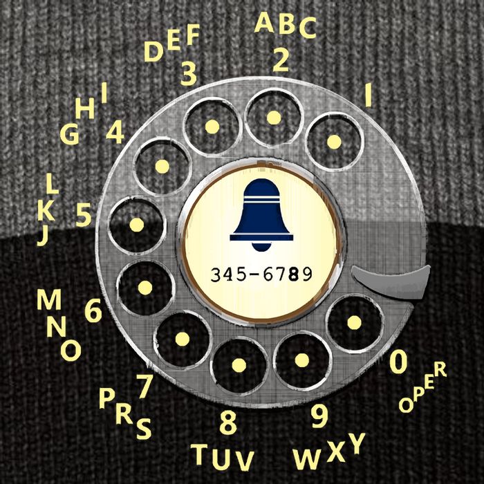 Retro Rotary Dial Pom Pom 12in Knit Beanie