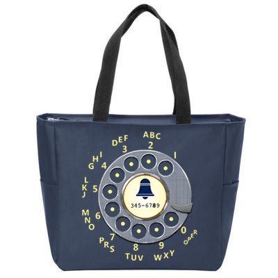 Retro Rotary Dial Zip Tote Bag