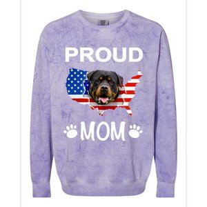 Rottweiler Rottweiler Dog Rottweiler Proud Patriot Mom Gift Colorblast Crewneck Sweatshirt