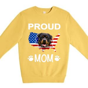 Rottweiler Rottweiler Dog Rottweiler Proud Patriot Mom Gift Premium Crewneck Sweatshirt