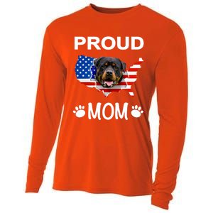 Rottweiler Rottweiler Dog Rottweiler Proud Patriot Mom Gift Cooling Performance Long Sleeve Crew