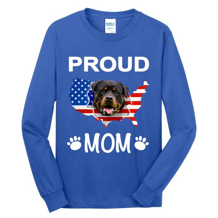 Rottweiler Rottweiler Dog Rottweiler Proud Patriot Mom Gift Tall Long Sleeve T-Shirt