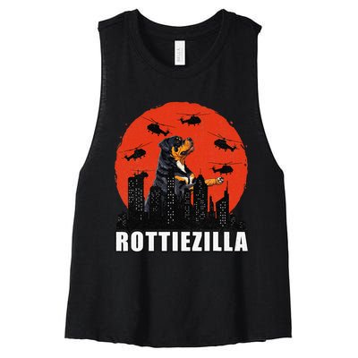 Rottweiler Rottie Dog Lovers Rottweiler Mom Funny Women's Racerback Cropped Tank