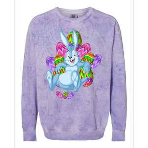 Rabbit Relaxing Easter Day Colorblast Crewneck Sweatshirt