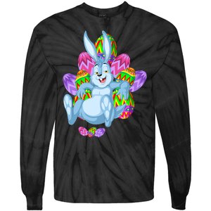 Rabbit Relaxing Easter Day Tie-Dye Long Sleeve Shirt