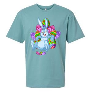 Rabbit Relaxing Easter Day Sueded Cloud Jersey T-Shirt