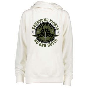 RicoS Roughnecks Everyone Fights No One Quits Womens Funnel Neck Pullover Hood