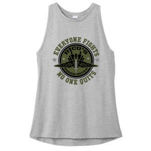 RicoS Roughnecks Everyone Fights No One Quits Ladies PosiCharge Tri-Blend Wicking Tank