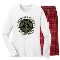 RicoS Roughnecks Everyone Fights No One Quits Women's Long Sleeve Flannel Pajama Set 