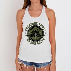 RicoS Roughnecks Everyone Fights No One Quits Women's Knotted Racerback Tank