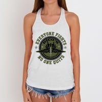 RicoS Roughnecks Everyone Fights No One Quits Women's Knotted Racerback Tank