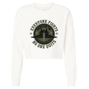 RicoS Roughnecks Everyone Fights No One Quits Cropped Pullover Crew