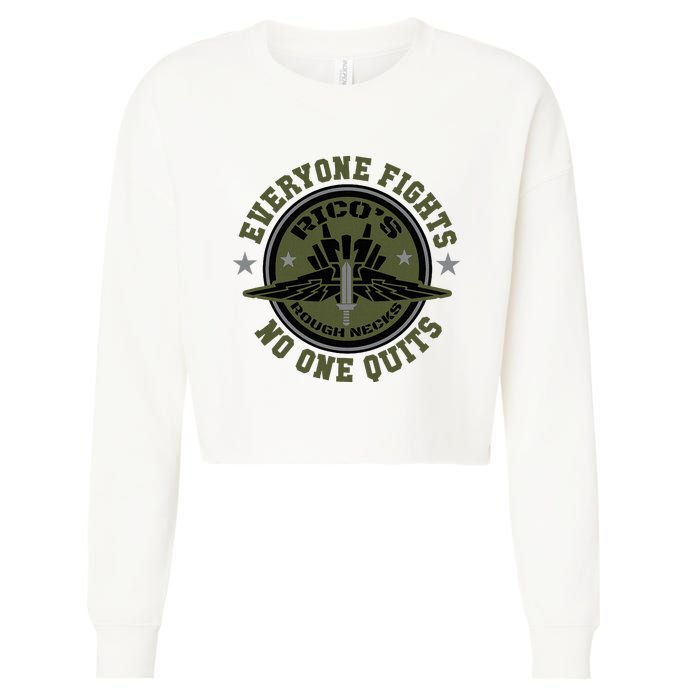 RicoS Roughnecks Everyone Fights No One Quits Cropped Pullover Crew