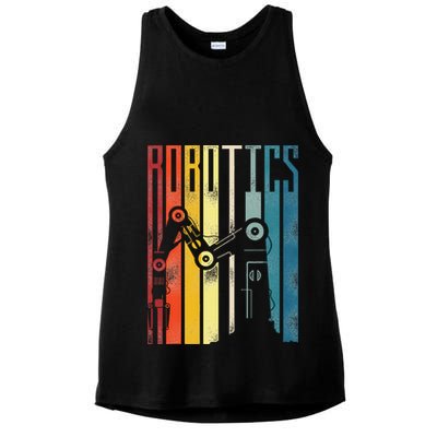Robot Robotics Engineer Retro Robotics Ladies PosiCharge Tri-Blend Wicking Tank