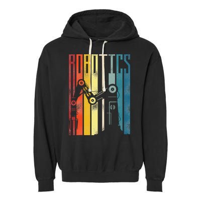 Robot Robotics Engineer Retro Robotics Garment-Dyed Fleece Hoodie