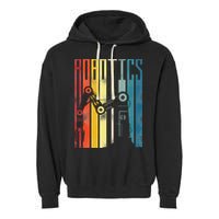 Robot Robotics Engineer Retro Robotics Garment-Dyed Fleece Hoodie