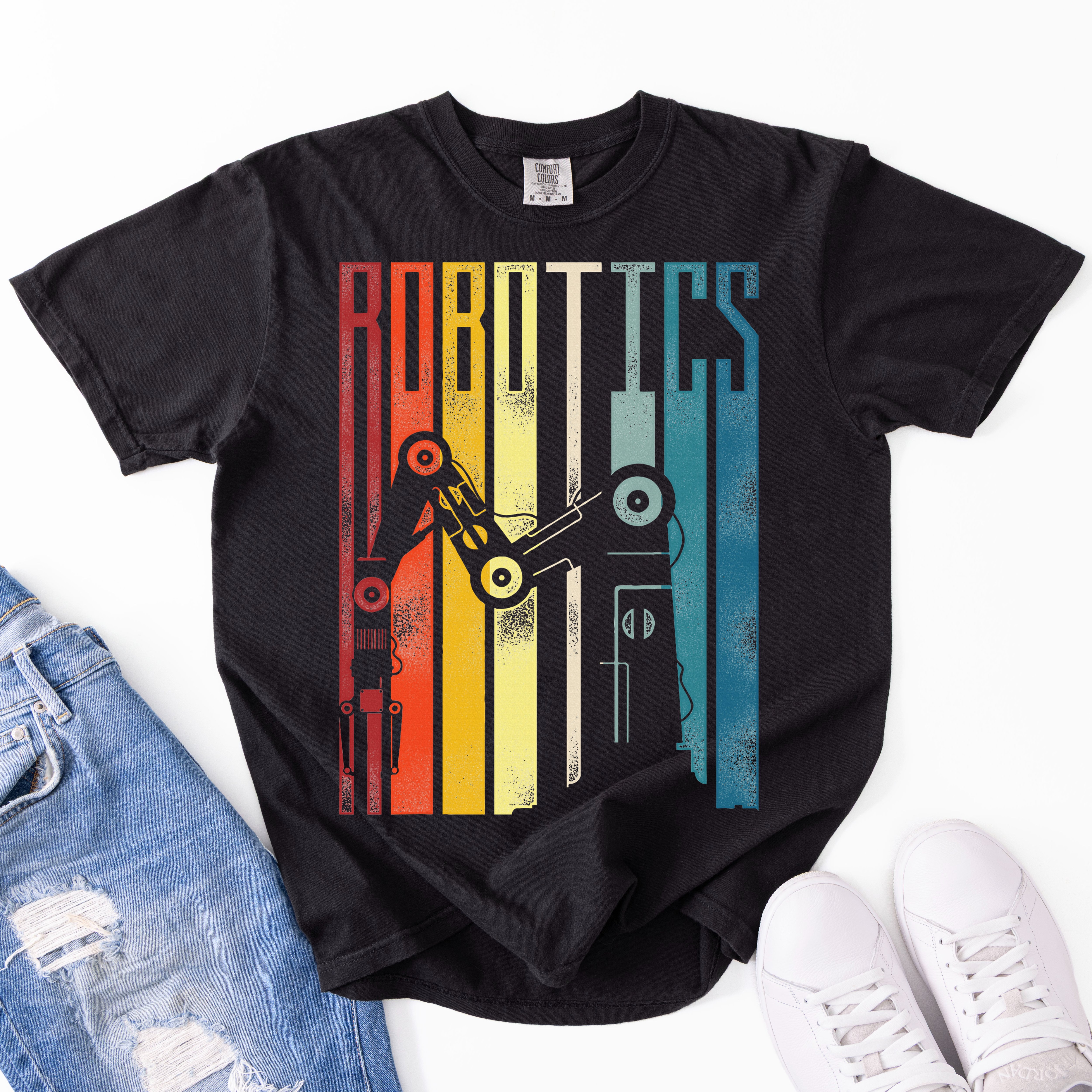 Robot Robotics Engineer Retro Robotics Comfort Colors T-Shirt