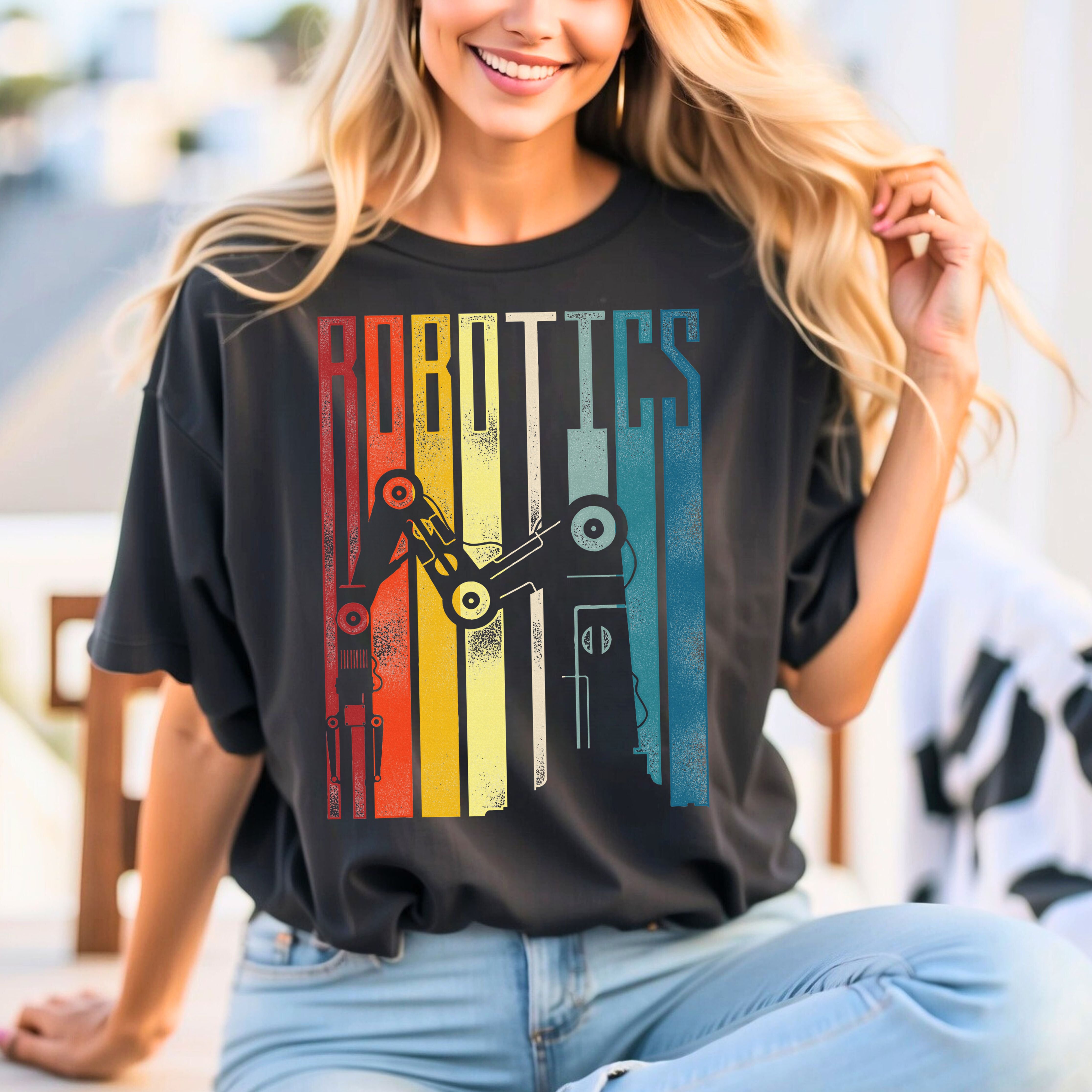 Robot Robotics Engineer Retro Robotics Comfort Colors T-Shirt