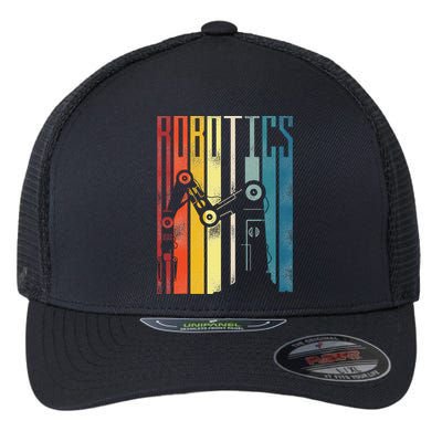 Robot Robotics Engineer Retro Robotics Flexfit Unipanel Trucker Cap
