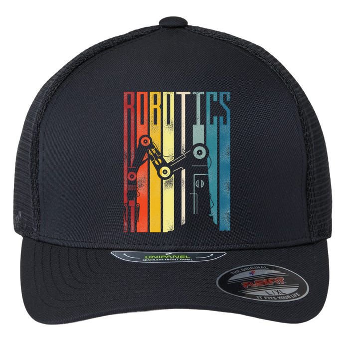 Robot Robotics Engineer Retro Robotics Flexfit Unipanel Trucker Cap