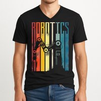 Robot Robotics Engineer Retro Robotics V-Neck T-Shirt